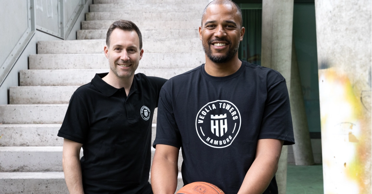 Jan Fischer und Marvin Willoughby, Co-Gründer und Geschäftsführer der Hamburg Towers Basketball-Betreibergesellschaft mbH